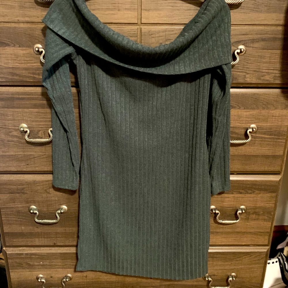 Green sweater dress